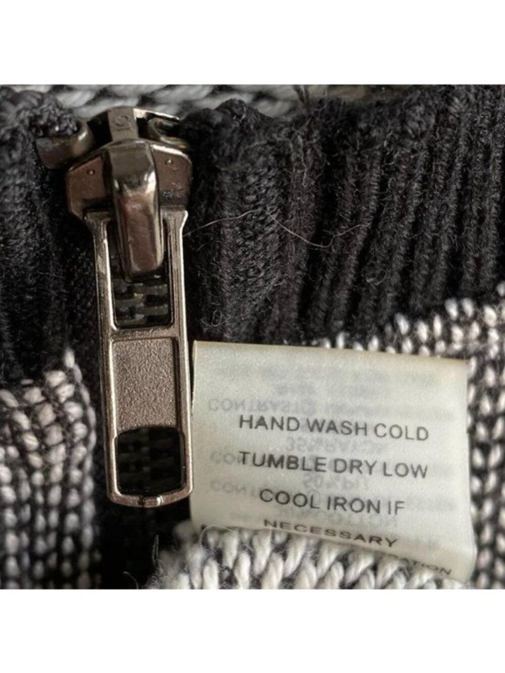 41 Hawthorn Knit Tweed Moto Jacket Size L Faux Leather Trim Gray Black Full  Zip - Picture 9 of 12